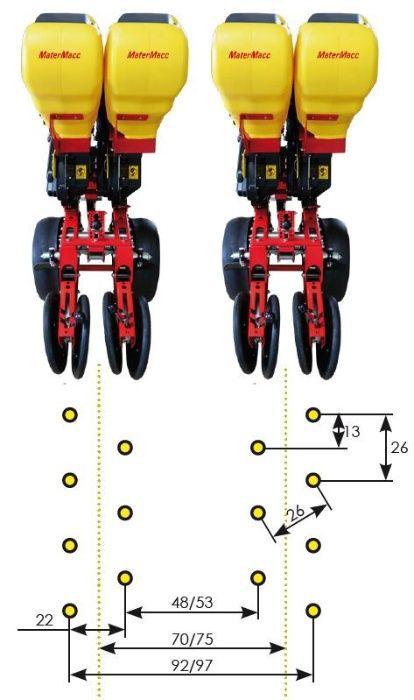 Siew kukurydzy w podwójne rzędy Matermacc MS TWIN GPS RTK