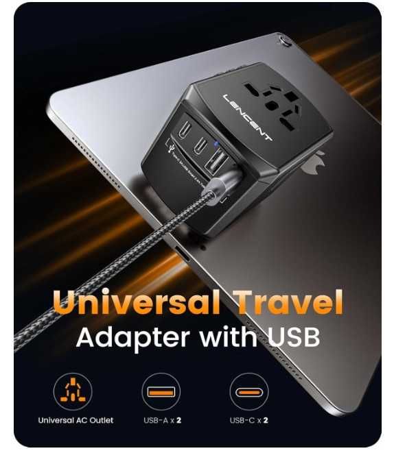 Uniwersalny adapter podróżny LENCENT 5 w 1