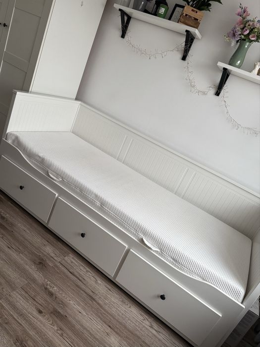 Łóżko leżanka z 3 szufladami, biała, Ikea HEMNES