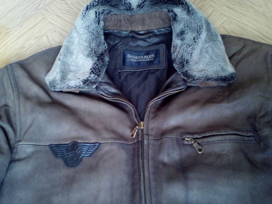 Куртка байкерская кожаная, утепленная, с Германии.(р. 50/2 - XXL ).