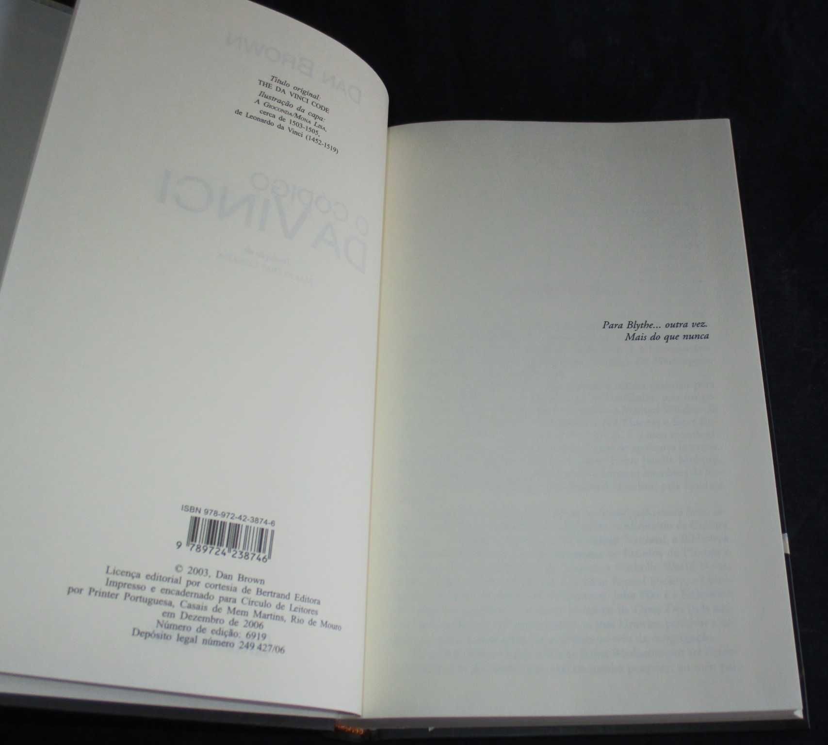 Livro O Código Da Vinci Dan Brown Círculo de Leitores