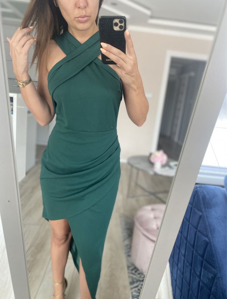 Varlesca zielona sukienka asymetryczna 38 M