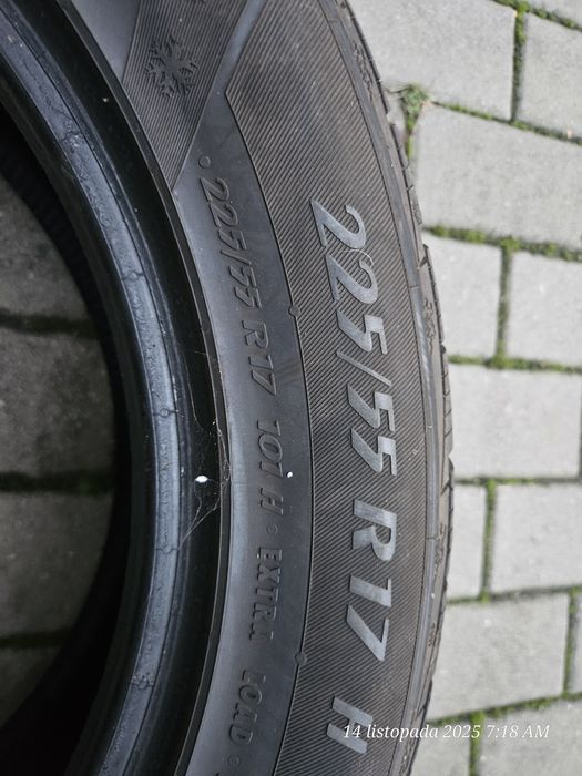 Opony zimowe 225 55 r17 7mm bieżnika