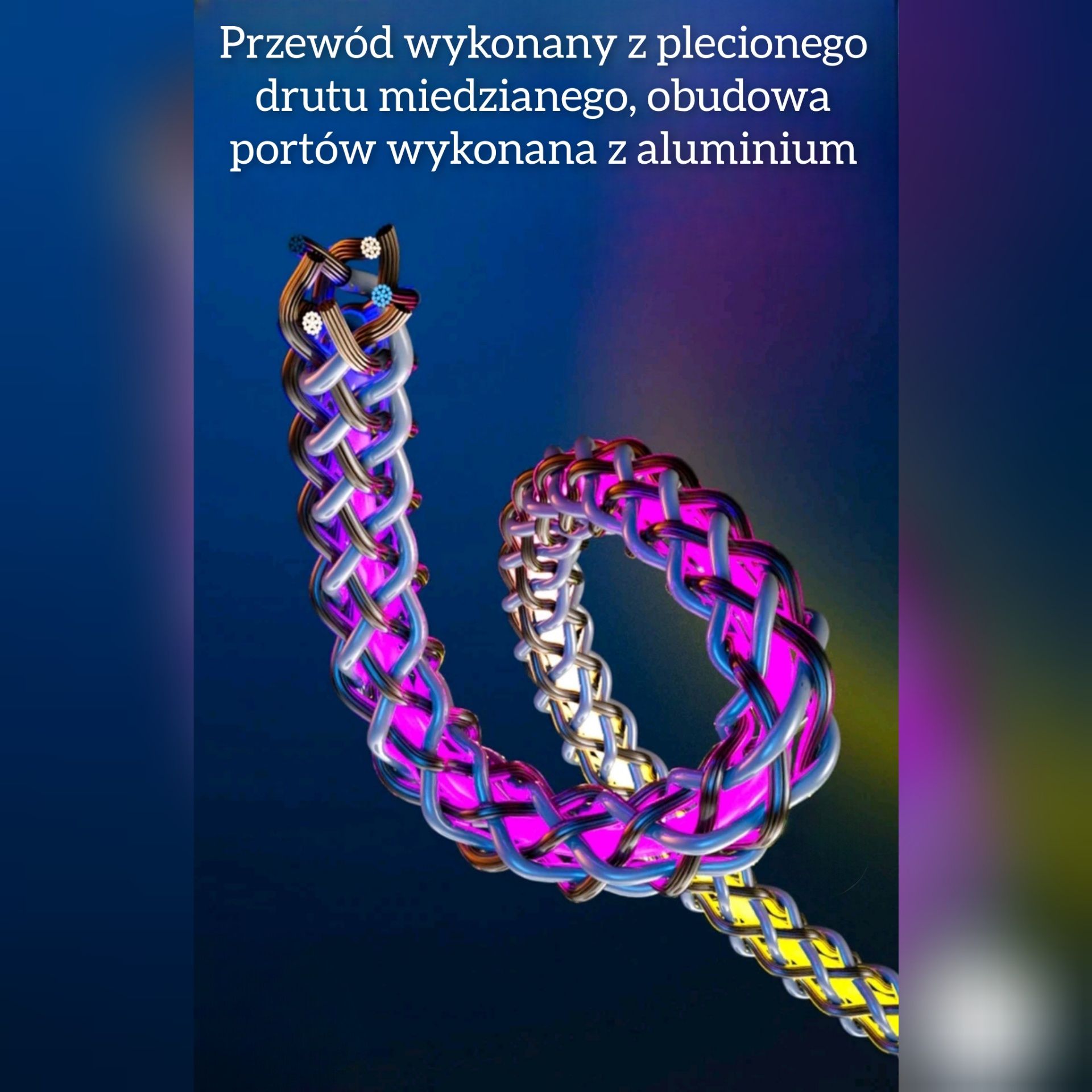 Kable przewód ładowania transmisji danych 3 w 1 RGB, szybkie ładowanie