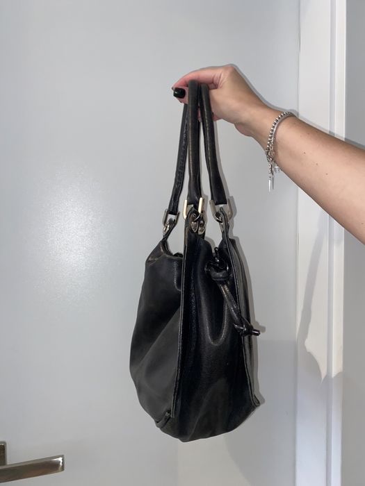 Torebka skórzana czarna