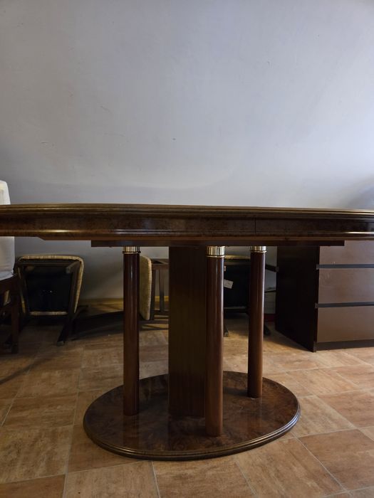 Stół 77x150-170 rozkładany art deco złote elementy