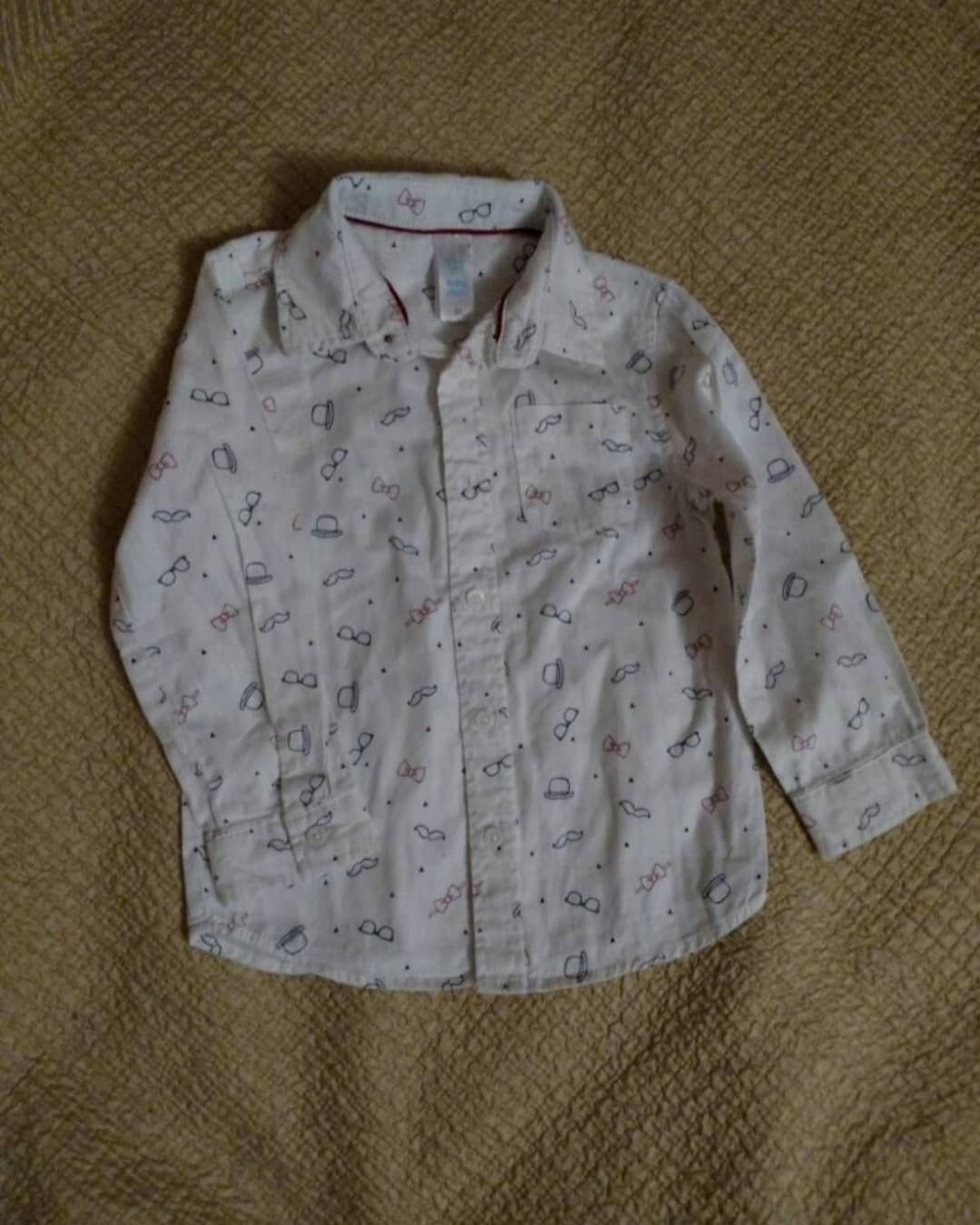 Біла Рубашка з принтом на 1,5 - 2 роки.