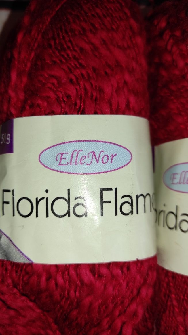 Włóczka czerwona Elle Nor Florida Flame 200g
