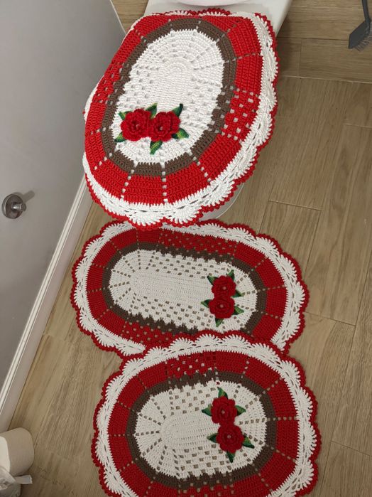 Jogos de tapetes em crochê