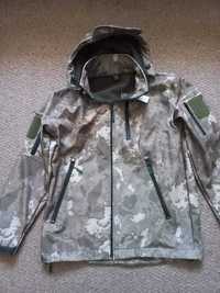 Куртка термо тактическая на флисе с капюшоном мультикам, размер ХХL