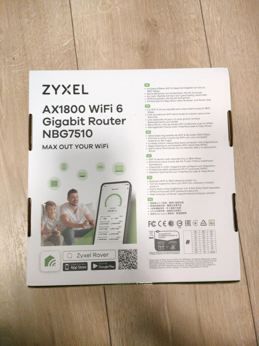 Szybki router Zyxel ax1800 WiFi 6 gigabit ofdma mu-mimo Beamforming