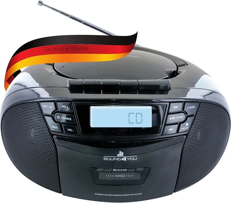 SCHWAIGER -658026- Портативний CD плеєр з касетами та радіо | MP3 | US