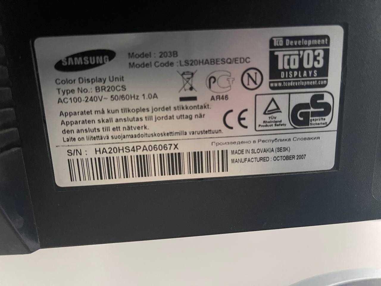 Монітор Samsung SyncMaster 203b / Монитор Самсунг
