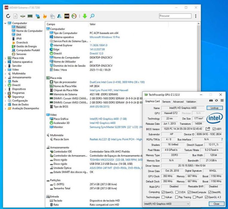 Torre Desktop Intel Insys i3