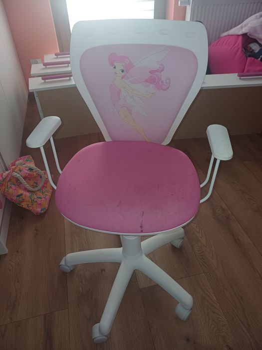 Krzesło do biurka dla dziewczynki z księżniczką regulowana wysokość