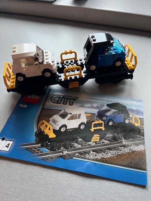 Lego city 7939 wagon laweta na auta train pociąg