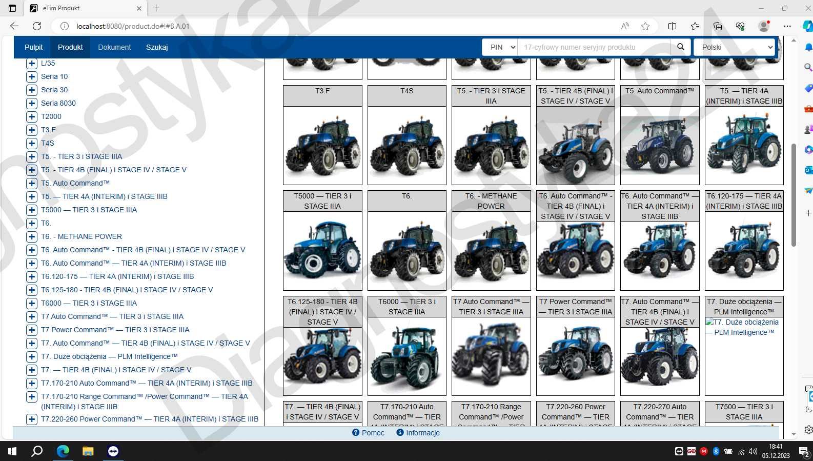 KOMPLET INSTRUKCJI Serwisowych eTim GO 23.09 Case New Holland PL