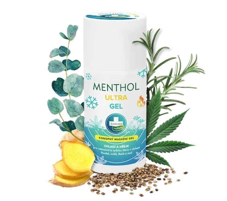 Żel konopny Menthol Ultra 90ml Mięśnie Stawy Annabis Żywokost Konopie