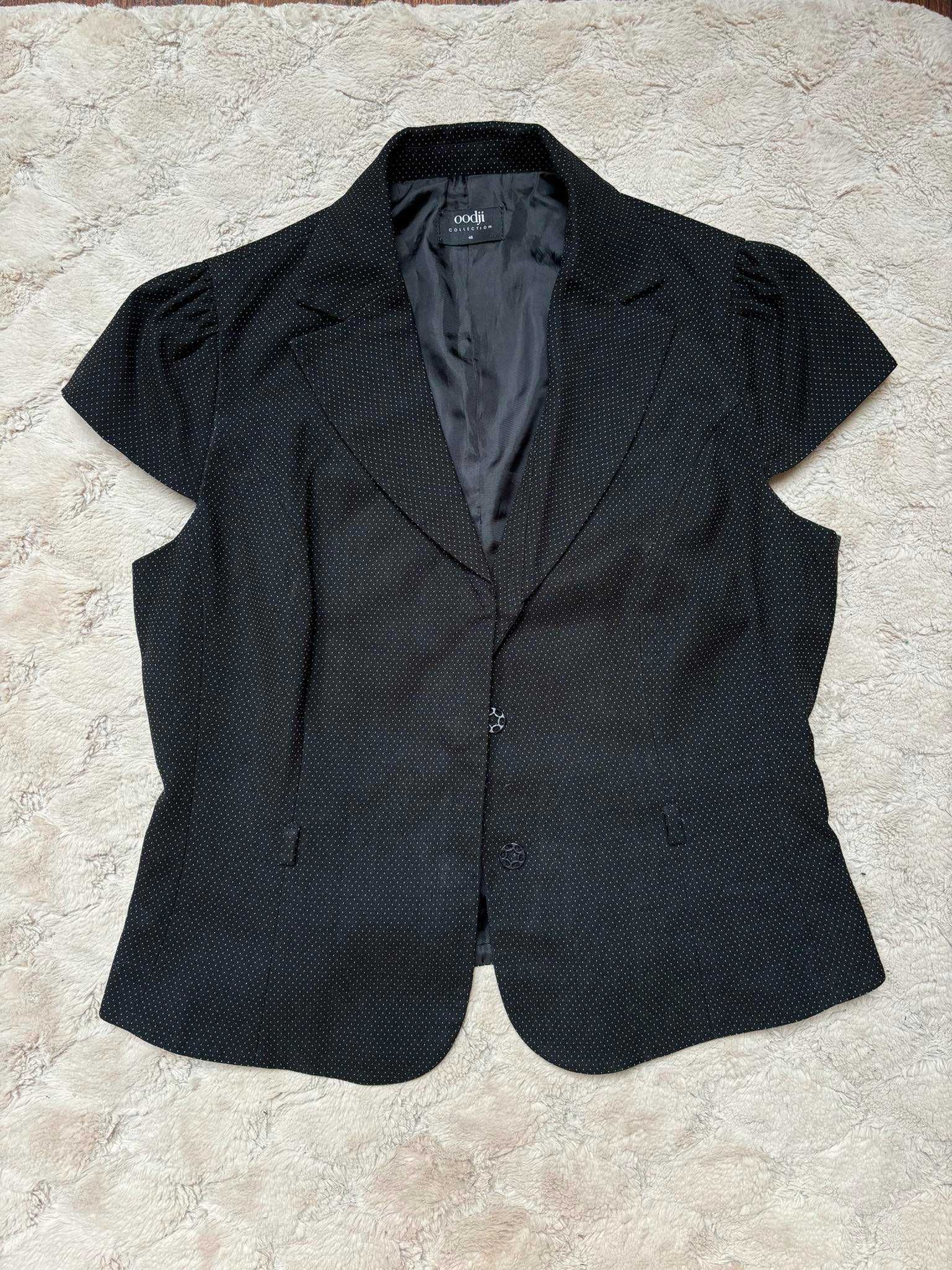 Elegancki czarny komplet ołówkowa spódnica bluzka  44 XXL