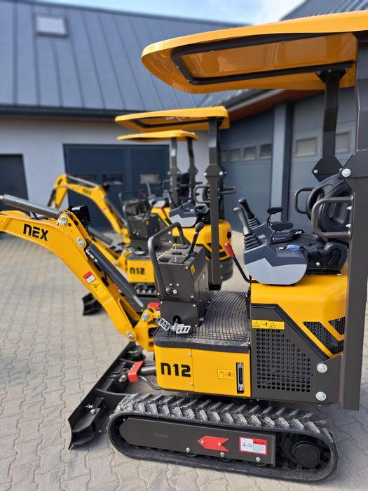 Minikoparka Nex N12,  Yanmar 3TNV70, joystick, Long ramie,2m głębokość