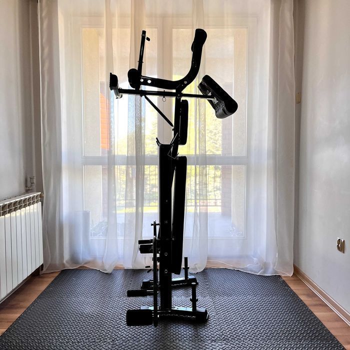 Zestaw Do Ćwiczeń 128kg Siłownia Ławeczka Hantle Sztanga Obciążenia