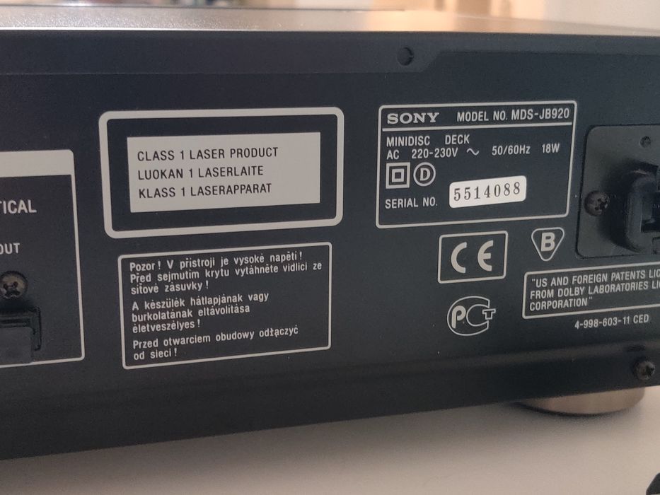 Vendo Sony MDS JB920