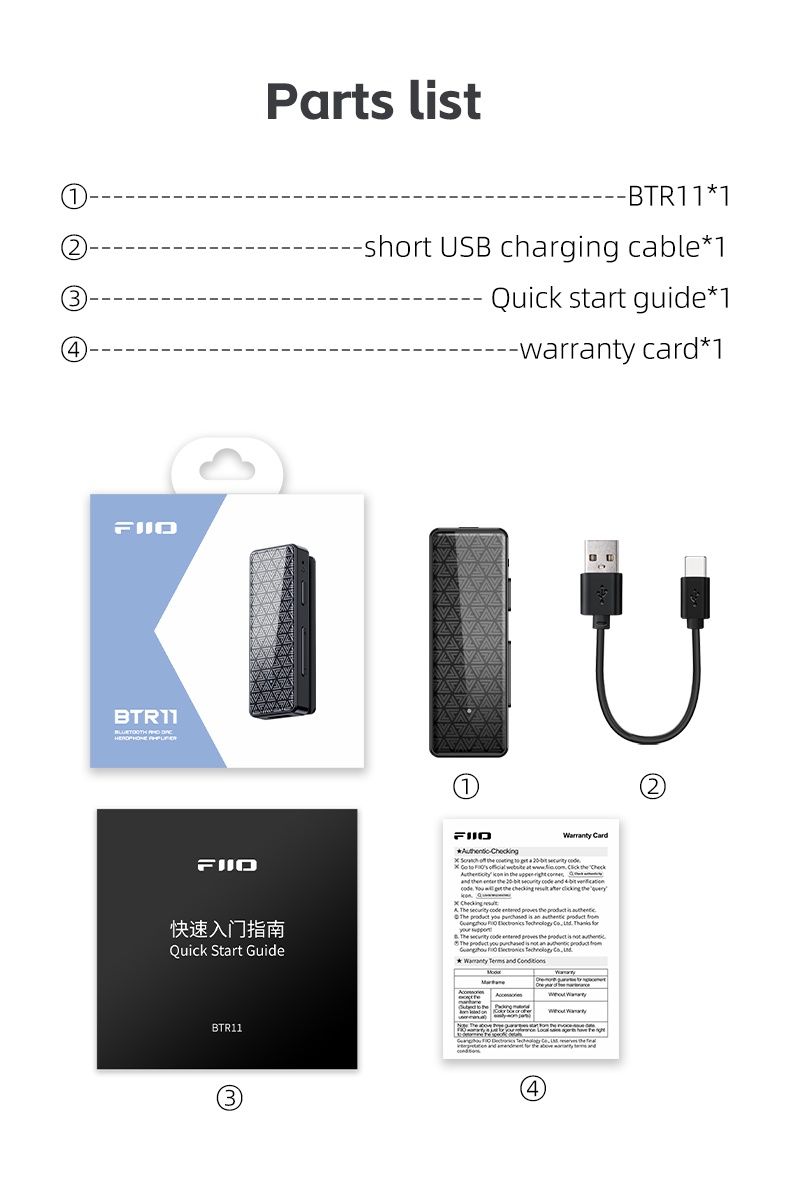 FiiO BTR11 - Wzmacniacz słuchawkowy, przenośny DAC Bluetooth z LDAC i