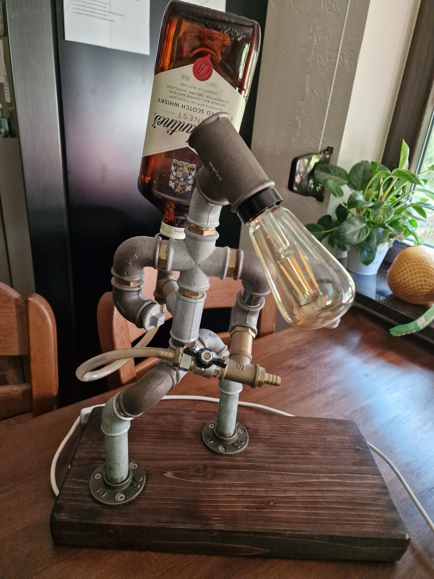 Lampka retro nalewak whisky wino handmade