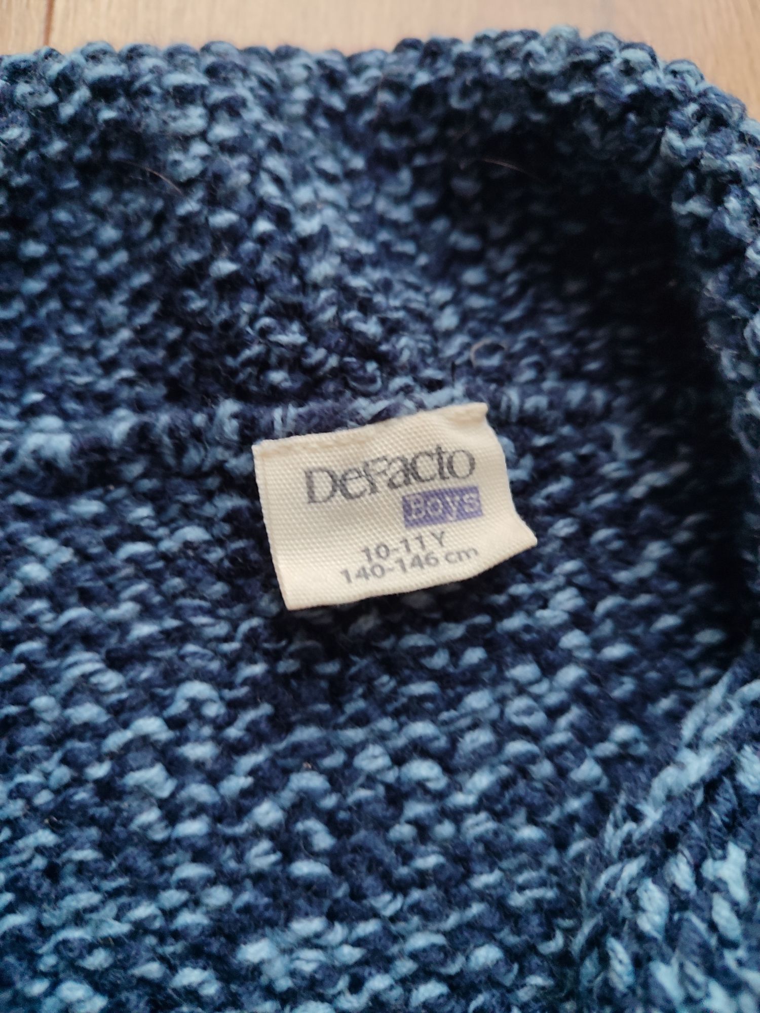 Granatowo-niebieski rozpinany sweter melanż 140/146 Defacto akryl