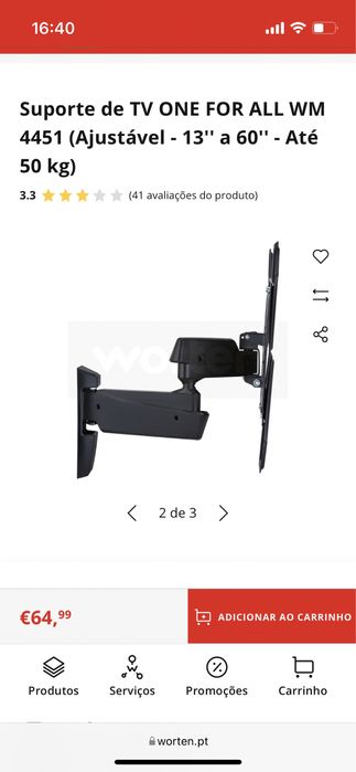 Suporte TV parede universal 13” a 60”