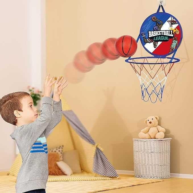 Kosz Miniaturowy do Koszykówki 2 w 1 + Rzutki i Koszykówka dla Dzieci