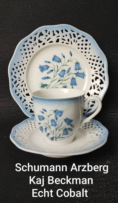 Trio Zestaw śniadaniowy Kaj Beckman Echt Cobalt Porcelana Schumann