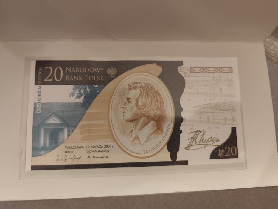 20 zł Fryderyk Chopin Stan Igła Banknot Kolekcjonerski Szybka Wysyłka