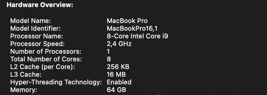 MacBook Pro 16" 2019 / Core i9 / Radeon Pro / 64GB / 1TB / Jak nowy