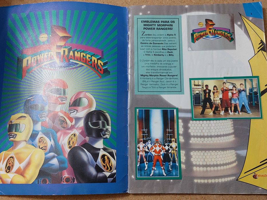 Caderneta Power Rangers, incompleta