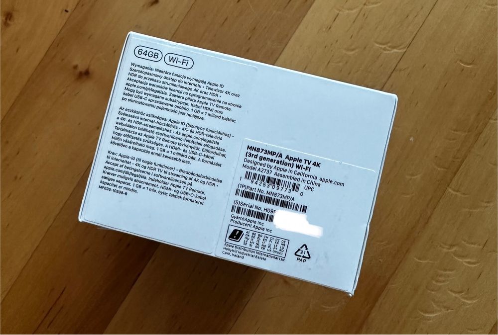 Apple TV 4K 64GB - A2737 - MN873MP/A - NOWE