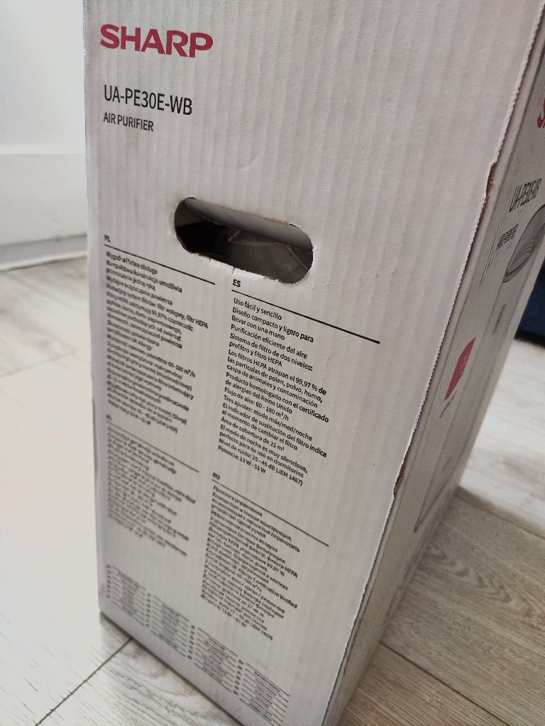 Nowy oczyszczacz powietrza SHARP UA-PE30E-WB HEPA 21m2