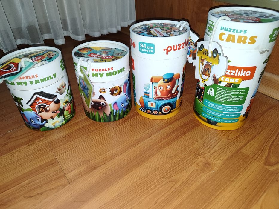 Лот пазли Puzzlika набір 4 коробки картонные dodo пазліка поїзд