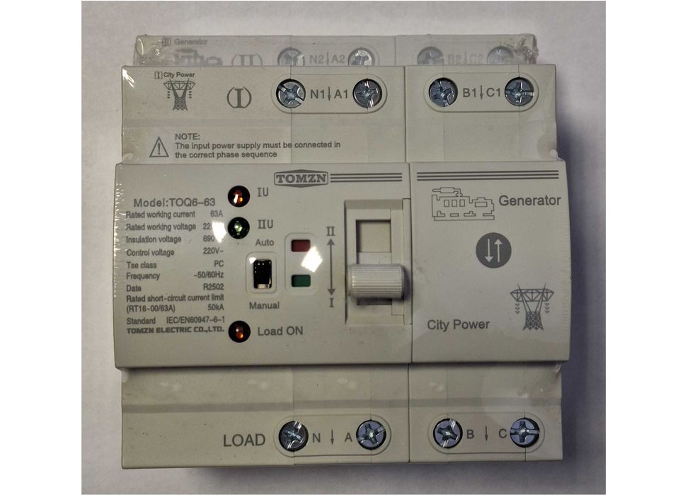 АВР трьохфазний. TOMZN 2P 4P 63A 220V