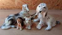 Psy pieski figurki porcelanowe CENA ZA 4 sztuki