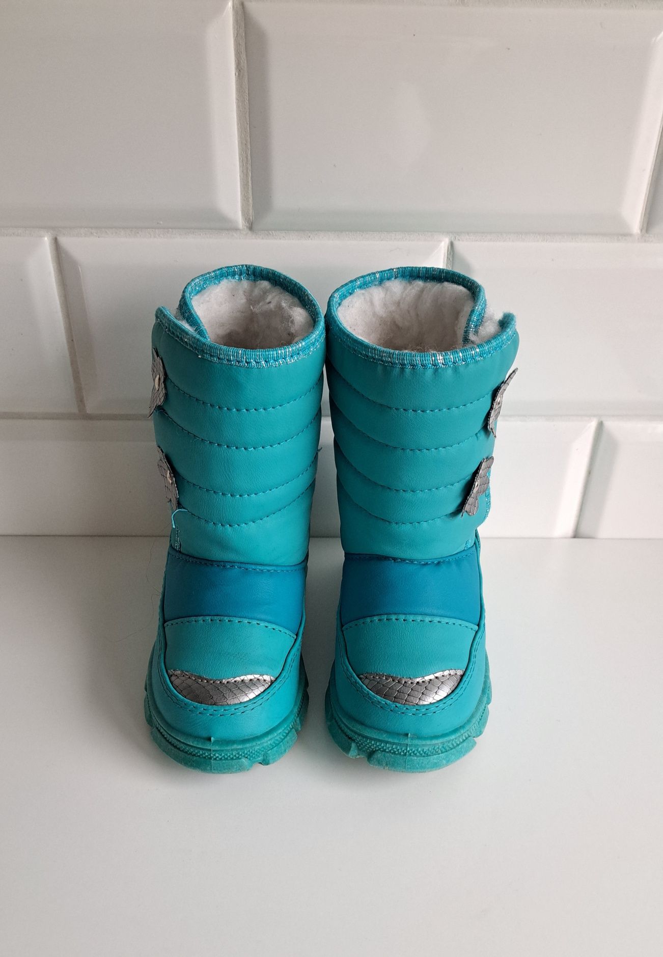 Buty zimowe ocieplane na rzep rozmiar 27