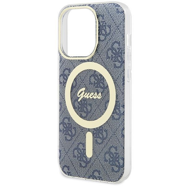 Guess Etui IML 4G MagSafe do iPhone 15 Pro Max 6.7", Niebieskie