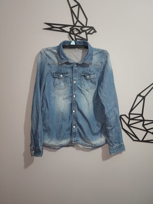 Bawełniana koszula jeansowa H&M 128