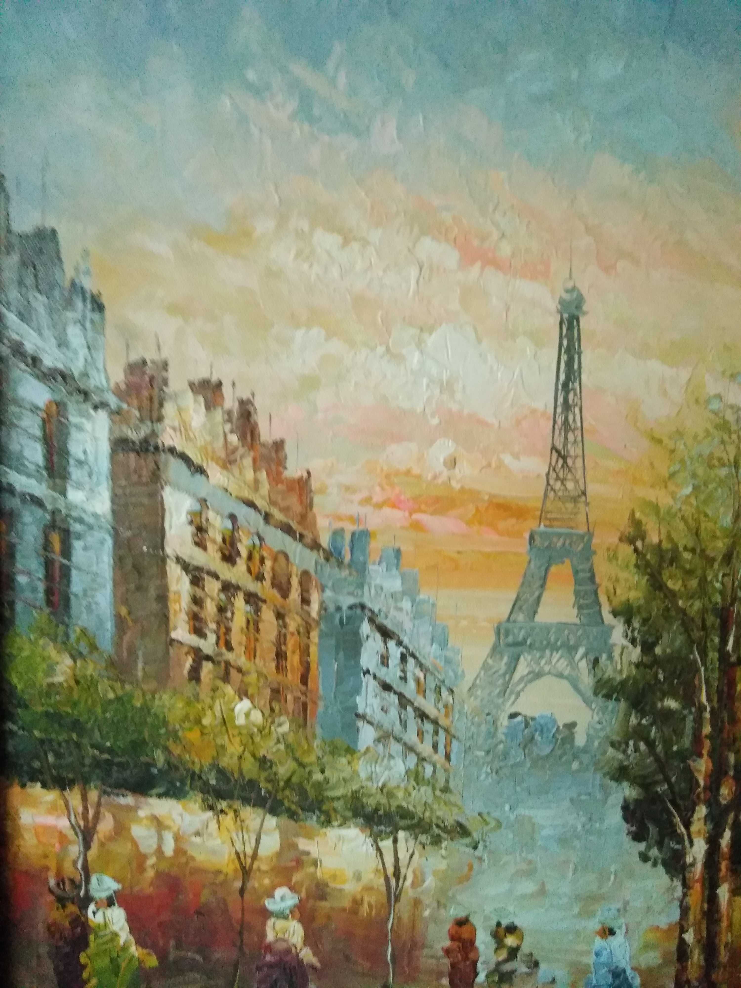 Obraz Bulwar paryski Paryż Longchamp wieża Eiffla z certyfikatem