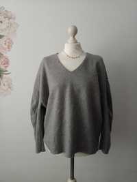 Nowy szary wełniany sweter damski 40 L na zimę Crocker bardzo ciepły