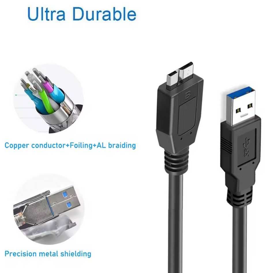 Kabel USB 3.0 (męski) do Micro-B (męski) SuperSpeed odczyt dysków 1m