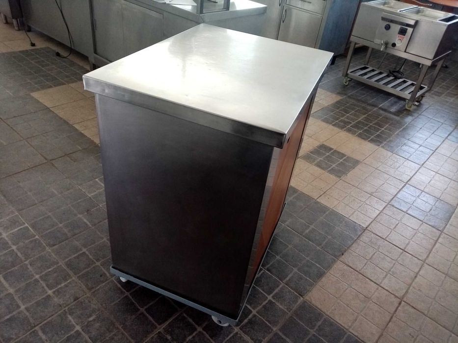 ACM1353 - Bancada de Apoio em Inox com 4 Rodas - Usada