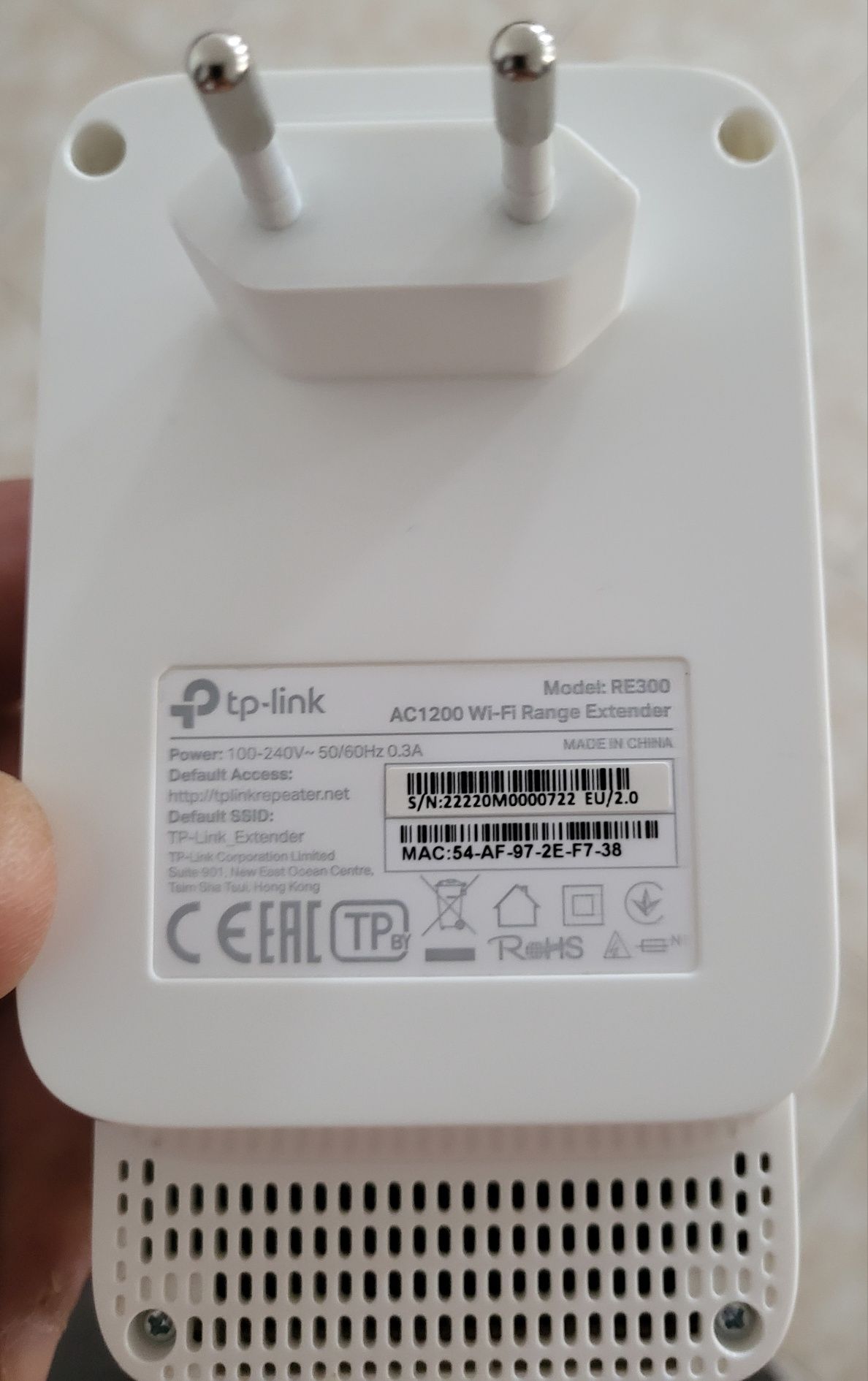 Vendo Repetidor de sinal TP-LINK RE300 (AC1200 - 2.4G e 5G)