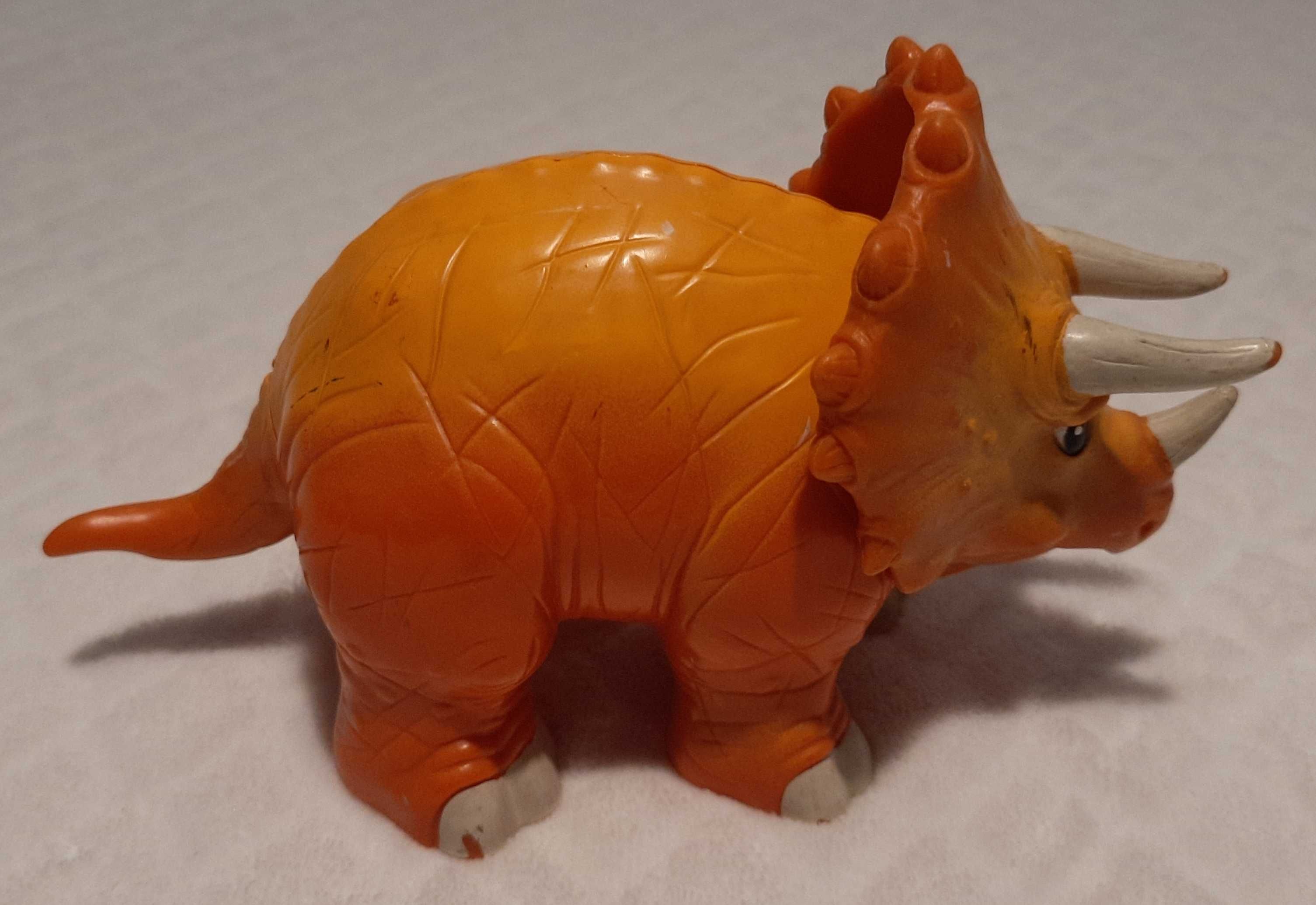 Dinozaur, triceratops, pomarańczowy, 17cm (Zabawka)
