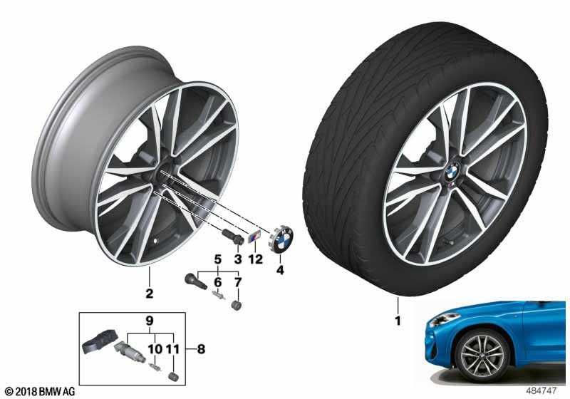 Komplet kół zima BMW 19" 8Jx19 ET:47 Seria: X1 Seria: X2 nr mag. 0/990